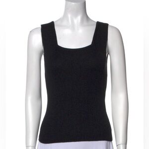 Zang Toi Couture Black Knit Sleeveless Top